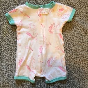 Neon pink unicorn romper